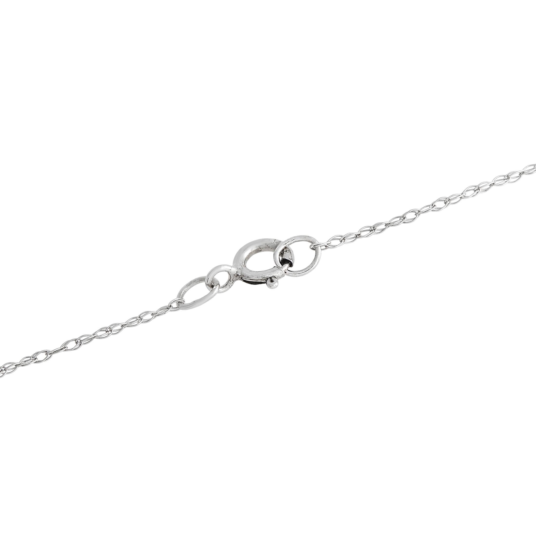Mixed Cut LB Exclusive 14K White Gold 0.03 ct Diamond and Opal Infinity Necklace For Sale