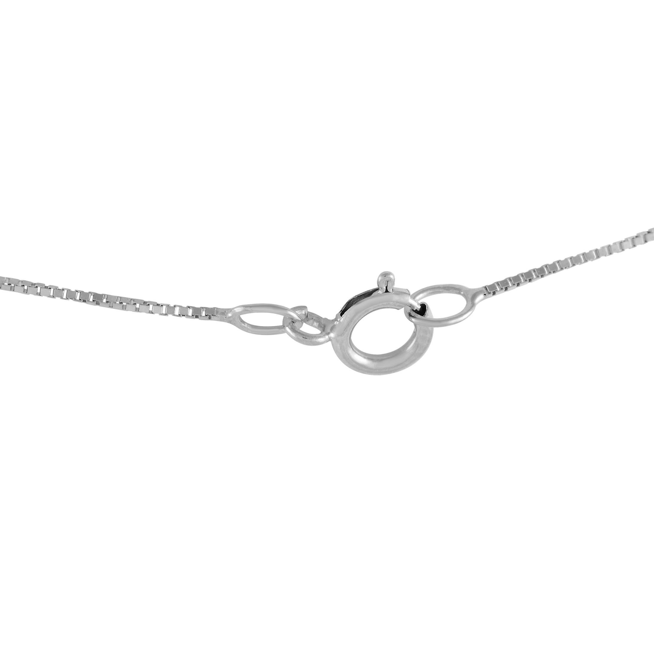 Taglio rotondo LB Exclusive Collana in oro bianco 14K con diamanti da 0,03 carati PD4-16049WSA in vendita