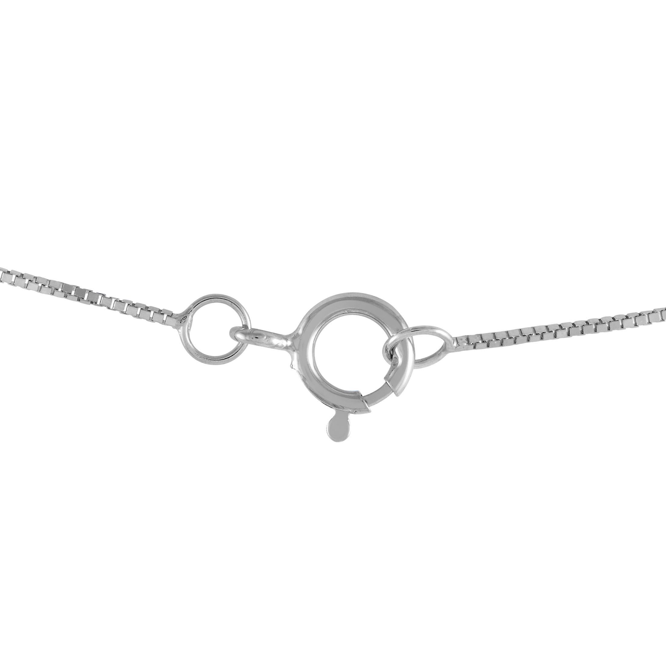 LB Exclusive Collar Colgante Oro Blanco 14K 0,03ct Diamante y Rubí PD4-16049WRU Corte redondo en venta