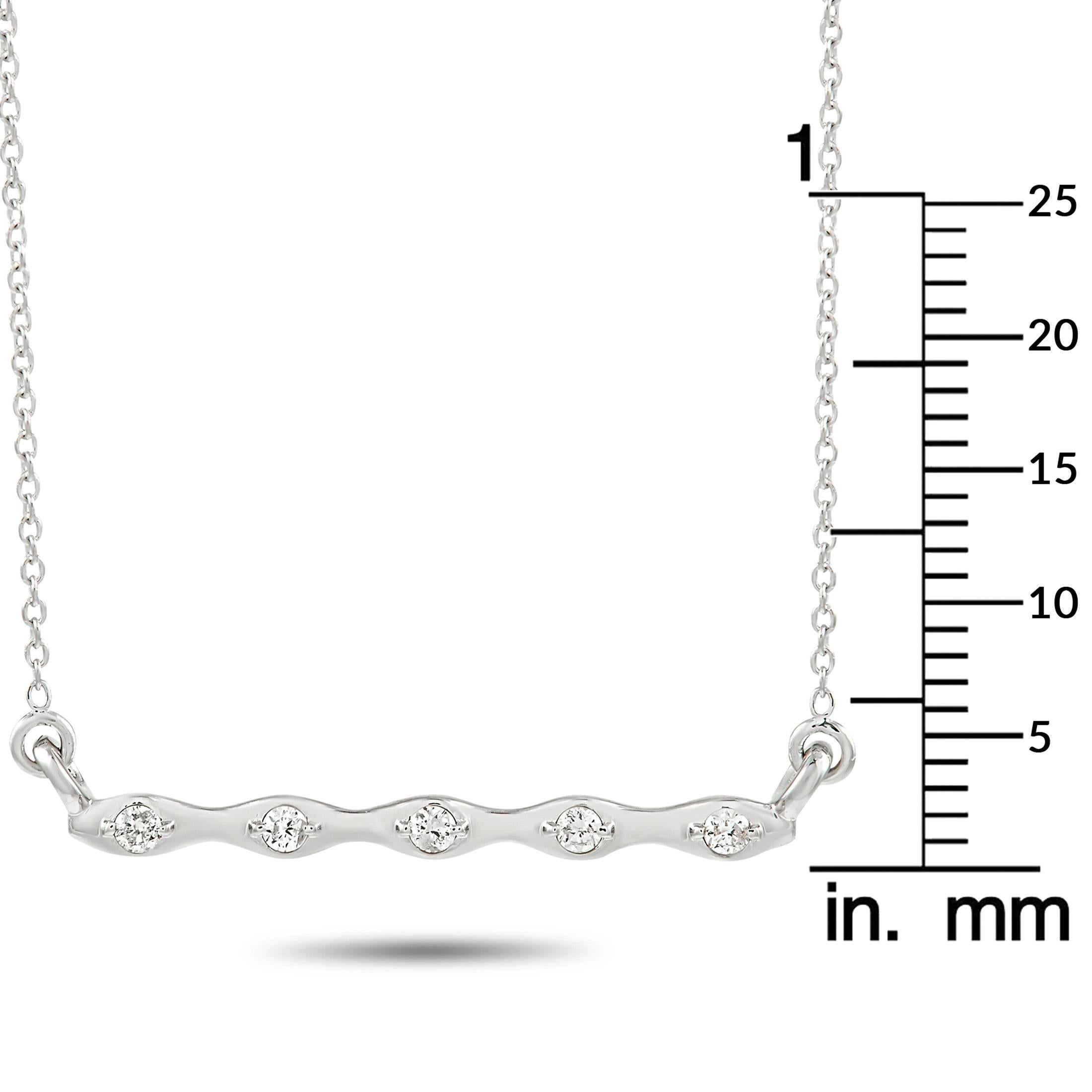 LB Exclusive 14K White Gold 0.06 Ct Diamond Necklace In New Condition For Sale In Southampton, PA
