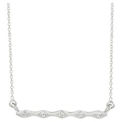 LB Exclusive Collier en or blanc 14 carats avec diamants 0,06 carat