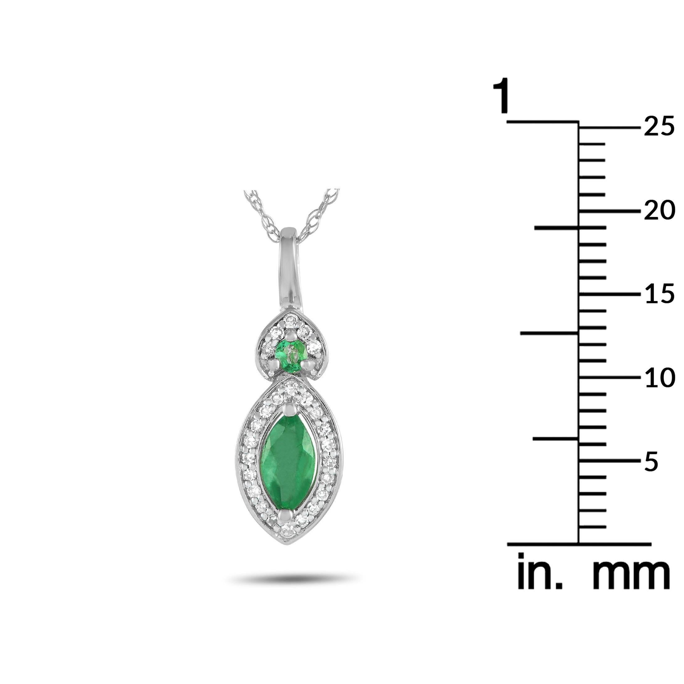 LB Exclusive 14K White Gold 0.07ct Diamond Pendant Necklace PD4-16299WEM In New Condition For Sale In Southampton, PA