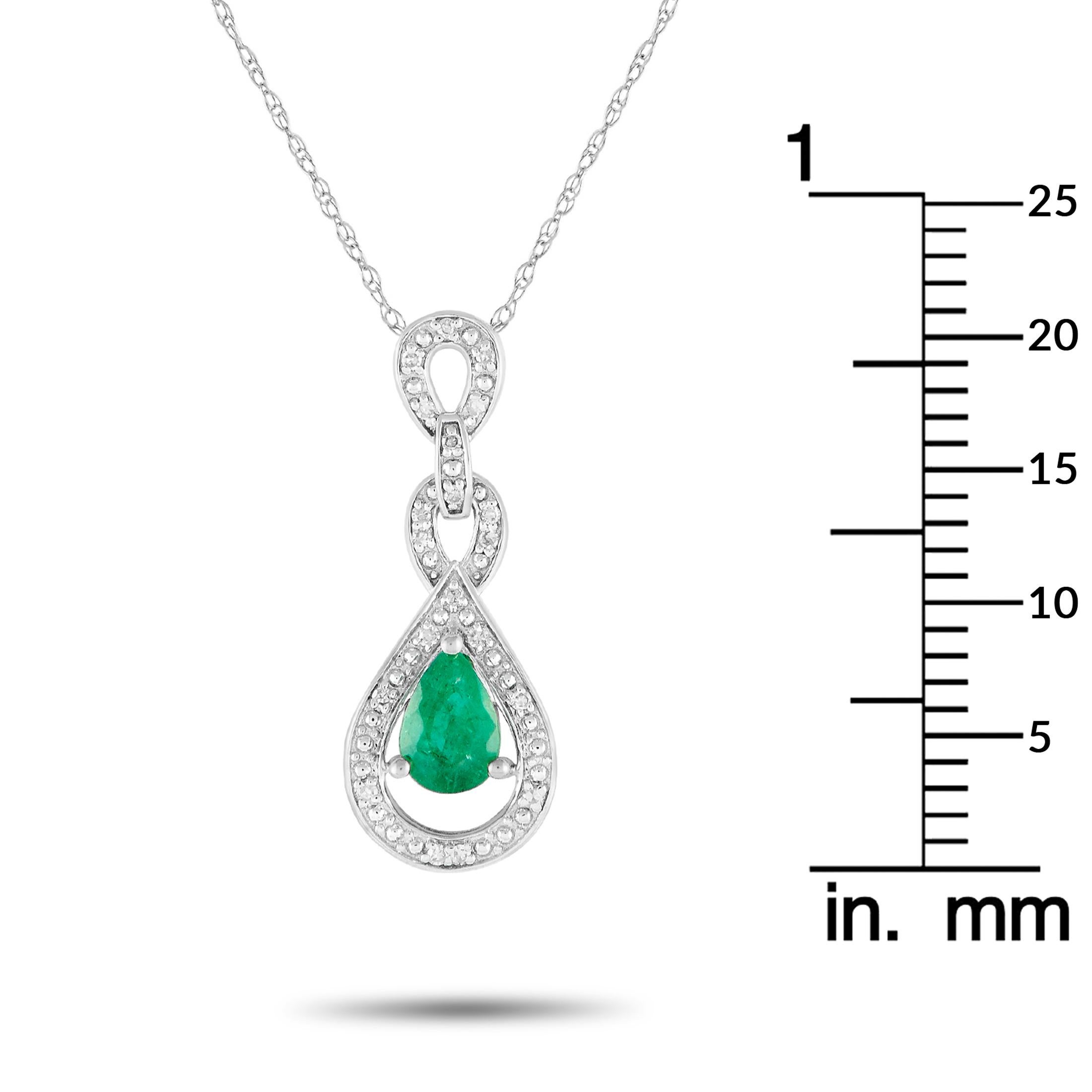 LB Exclusive 14K White Gold 0.08ct Diamond Pendant Necklace PD4-16318WEM In New Condition For Sale In Southampton, PA