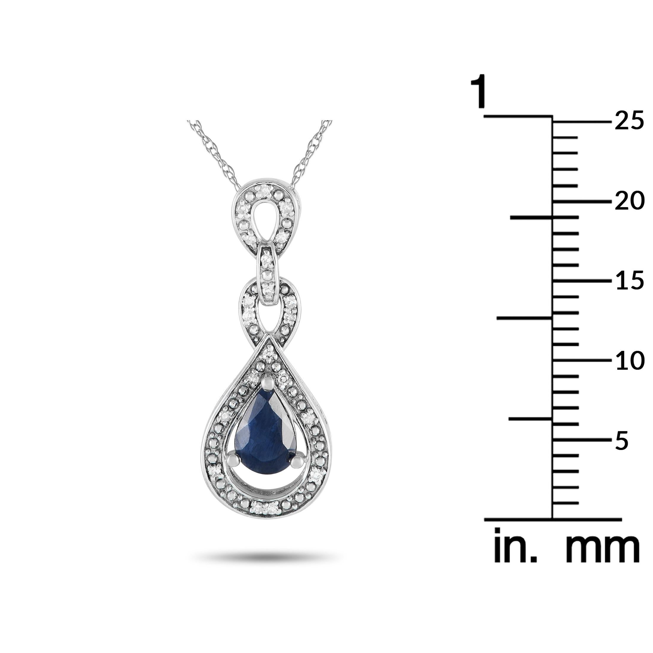 LB Exclusive 14K White Gold 0.08ct Diamond Pendant Necklace PD4-16318WSA In New Condition For Sale In Southampton, PA
