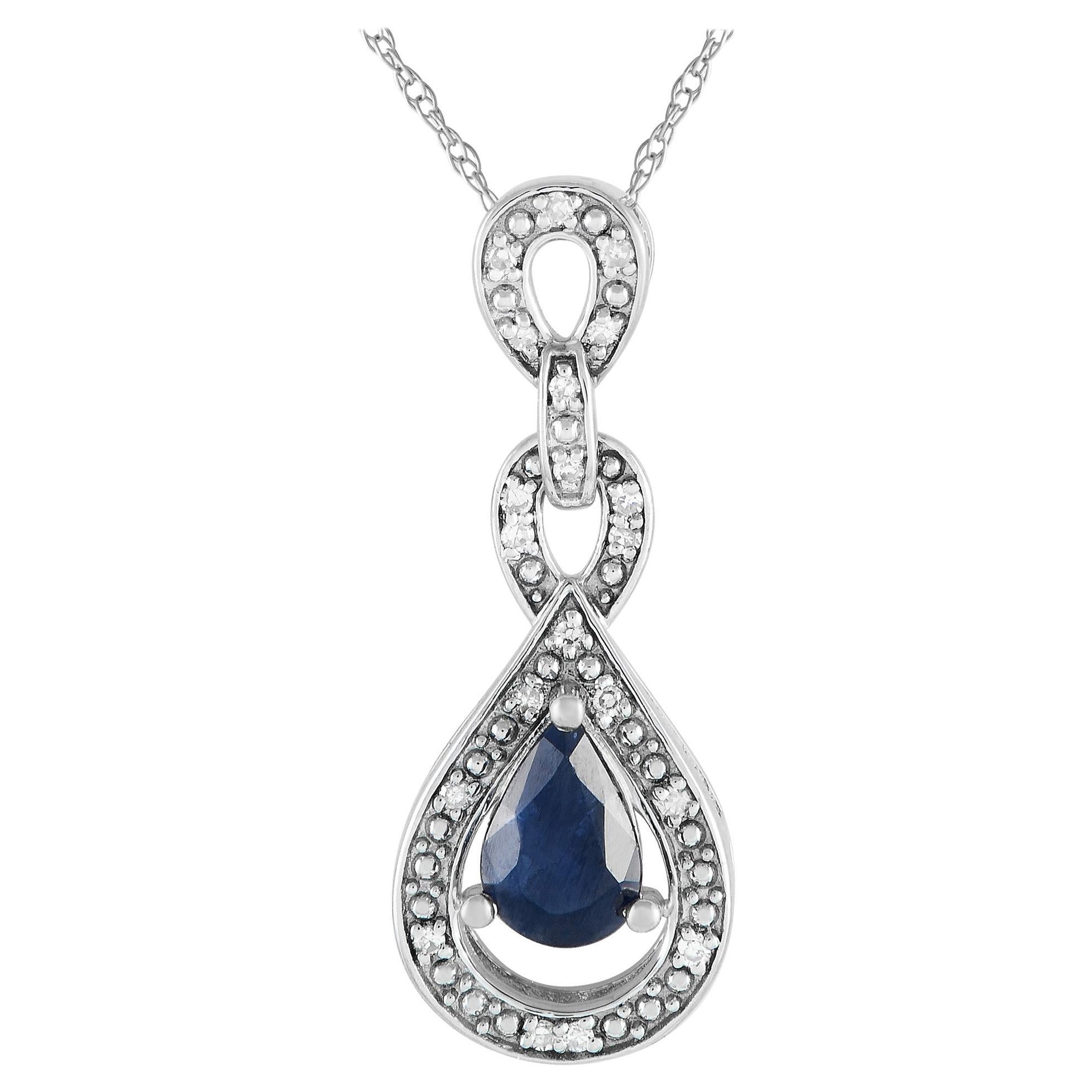 LB Exclusive Collana in oro bianco 14K con diamanti da 0,08 carati PD4-16318WSA