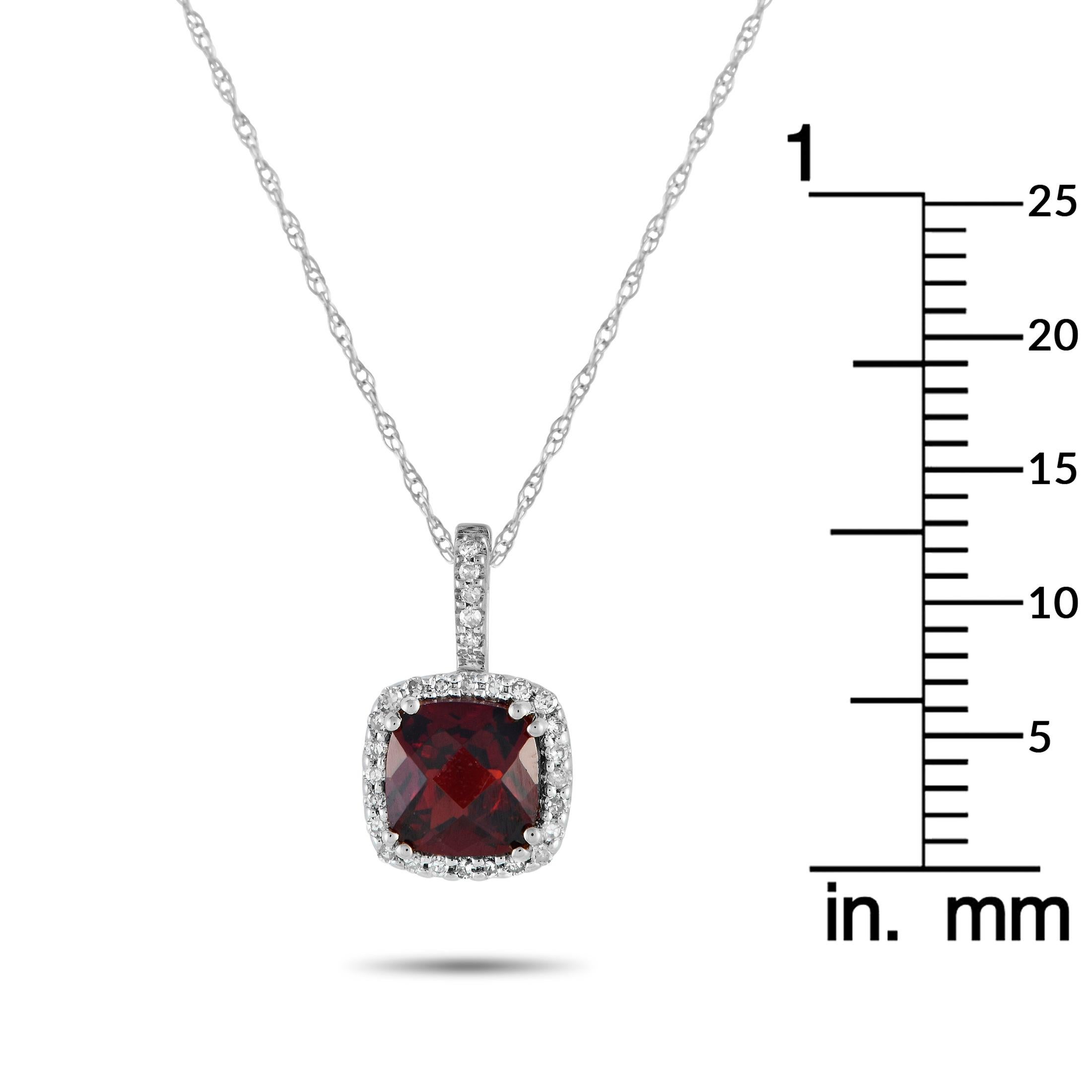 LB Exclusive 14K White Gold 0.09ct Diamond Pendant Necklace PD4-16269WGA In New Condition For Sale In Southampton, PA