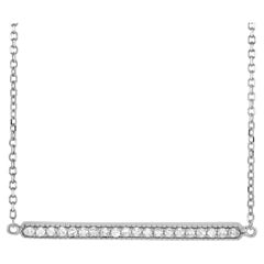 LB Exclusive Collier à barre en or blanc 14 carats avec diamants de 0,10 carat