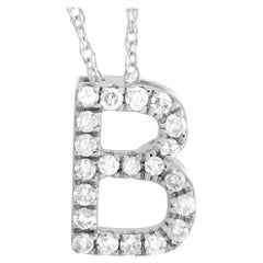 LB Exclusive 14K White Gold 0.10 Ct Diamond Initial ‘B’ Necklace