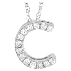 LB Exclusive 14K White Gold 0.10 Ct Diamond Initial ‘C’ Necklace