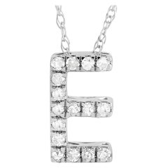 LB Exclusive 14K White Gold 0.10 Ct Diamond Initial ‘E’ Necklace