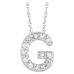 LB Exclusive 14K White Gold 0.10 Ct Diamond Initial ‘G’ Necklace