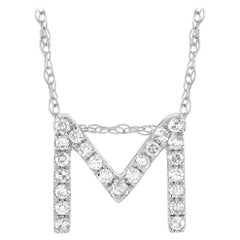 LB Exclusive 14K White Gold 0.10 Ct Diamond Initial ‘M’ Necklace