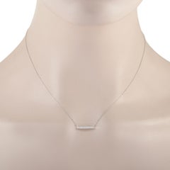 LB Exklusive 14 Karat Weißgold-Halskette mit 0,10 Karat Diamant-Anhänger