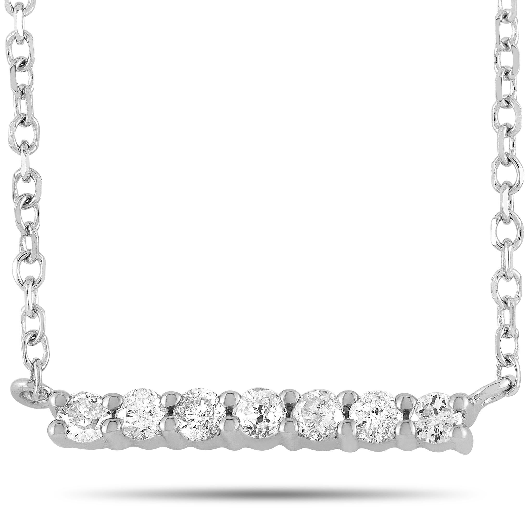 LB Exclusive 14K White Gold 0.10 Ct Diamond Pendant Necklace In New Condition For Sale In Southampton, PA