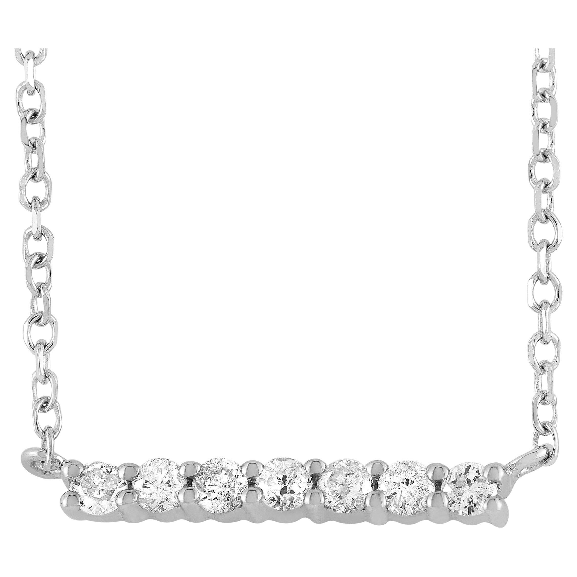 LB Exclusive 14K White Gold 0.10 Ct Diamond Pendant Necklace