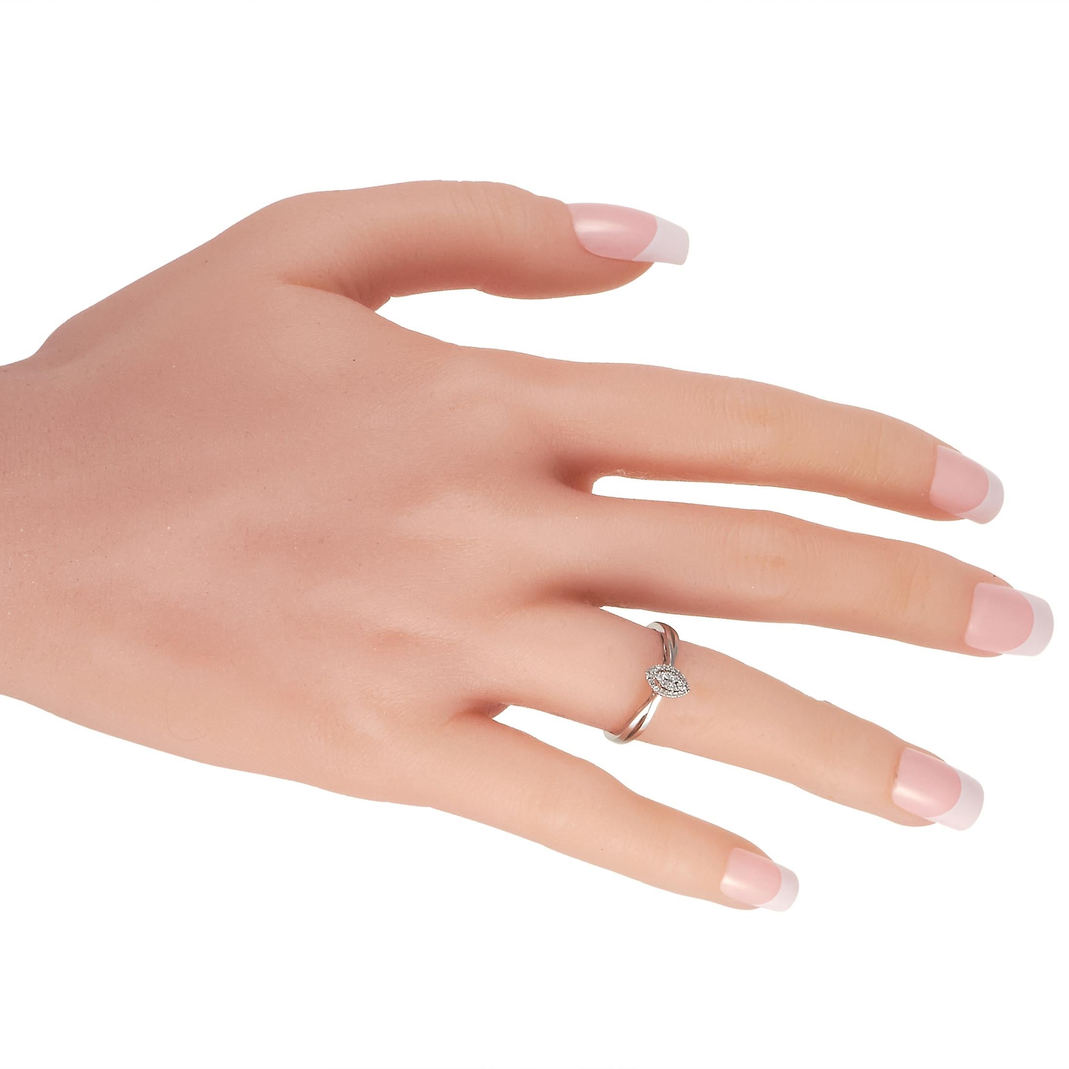 Anello con diamante da 0,10 carati in oro bianco 14K LB Exclusive In condizioni Nuovo in vendita a Southampton, PA