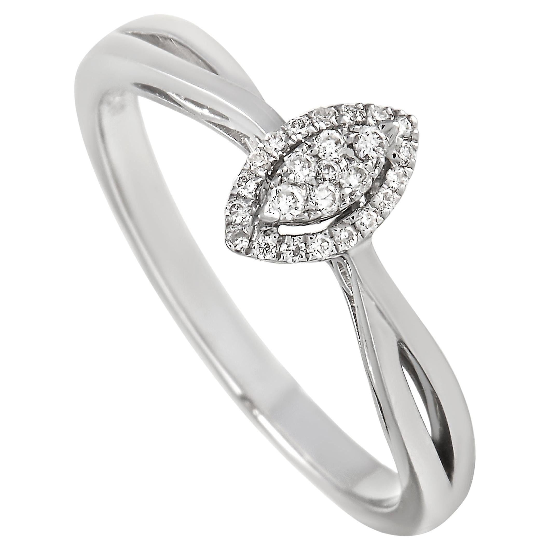 LB Exclusive 14K White Gold 0.10 Ct Diamond Ring For Sale