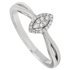 LB Exclusive Bague en or blanc 14 carats avec diamants de 0,10 carat