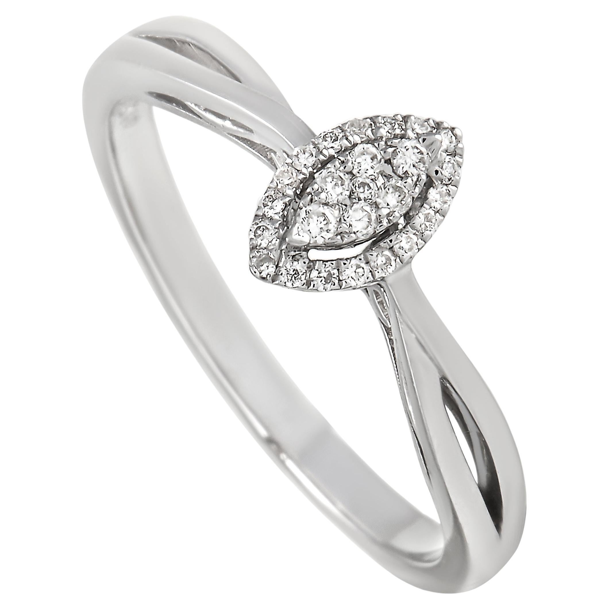 Anello con diamante da 0,10 carati in oro bianco 14K LB Exclusive