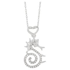 LB Exclusive 14K White Gold 0.11ct Diamond Pendant Necklace