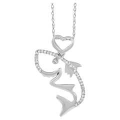 LB Exclusive 14K White Gold 0.12 ct Diamond Shark Necklace
