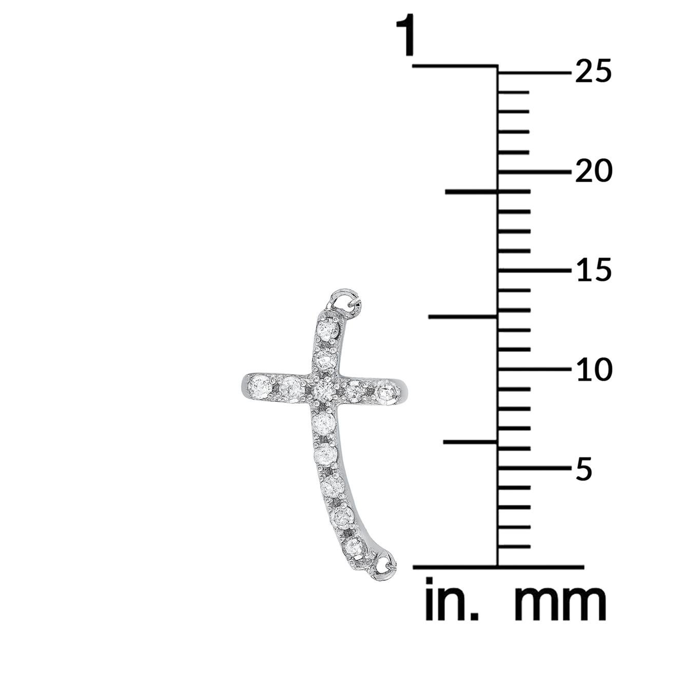 LB Exklusive Halskette mit Kreuzanhänger, LB Exklusive 14 Karat Weißgold 0,12 Karat Diamant im Zustand „Neu“ im Angebot in Southampton, PA