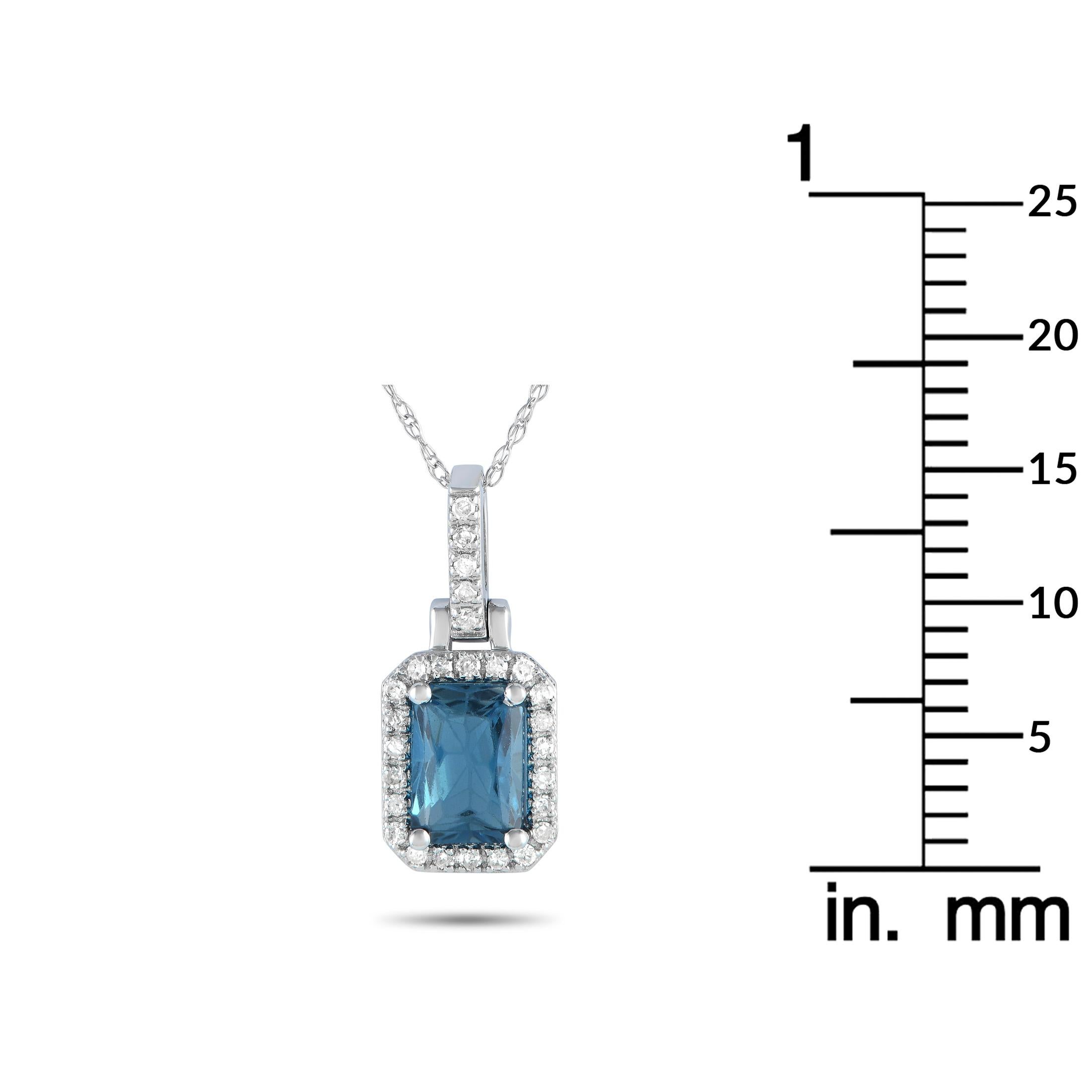 LB Exclusive 14K White Gold 0.12ct Diamond Pendant Necklace PD4-15501WBT In New Condition For Sale In Southampton, PA