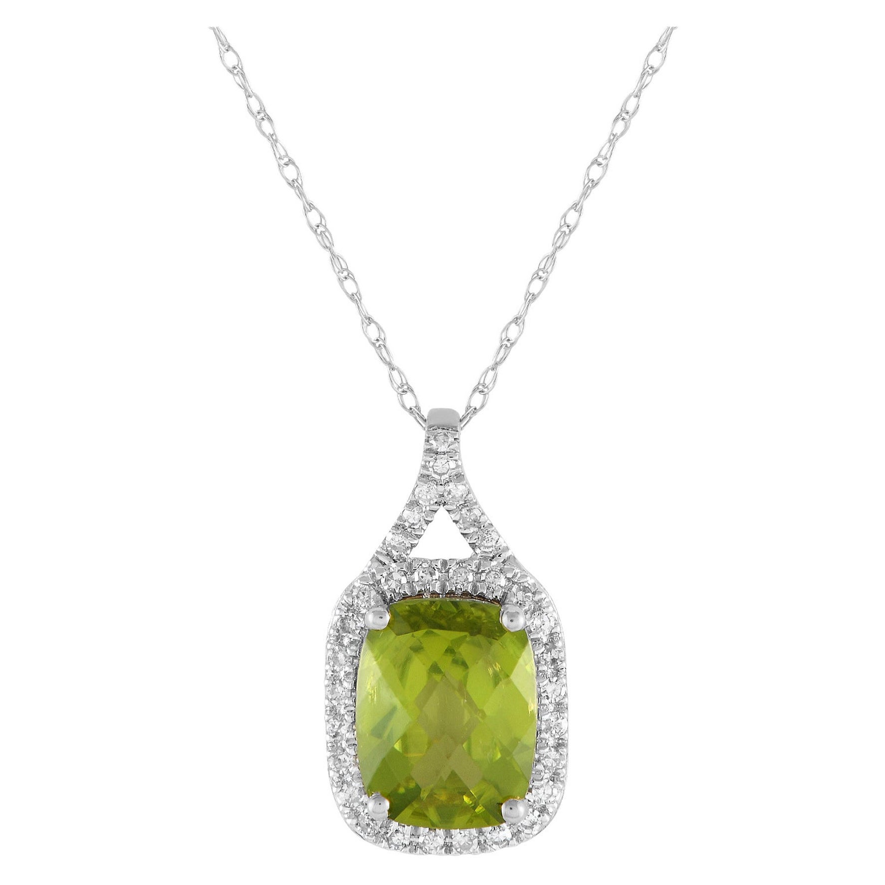 LB Exclusive Collier pendentif PD4-15472WPE en or blanc 14 carats avec diamants 0,13 carat