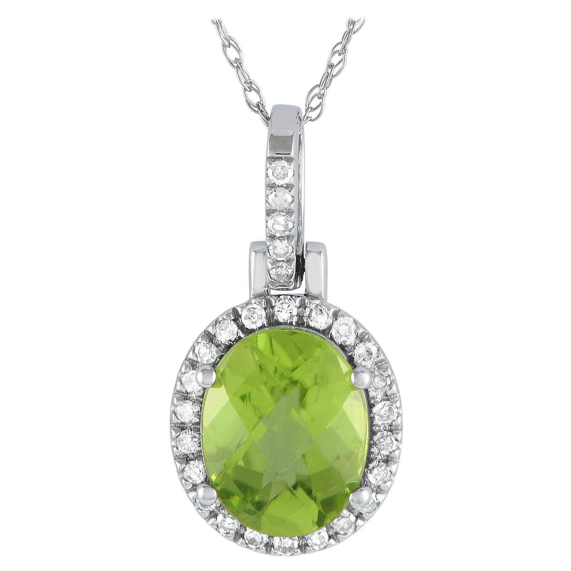 LB Exclusive Collier pendentif PD4-15500 WPE en or blanc 14 carats avec diamants 0,13 carat