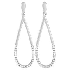 LB Exclusive 14K White Gold 0.15 ct Diamond Dangle Earrings