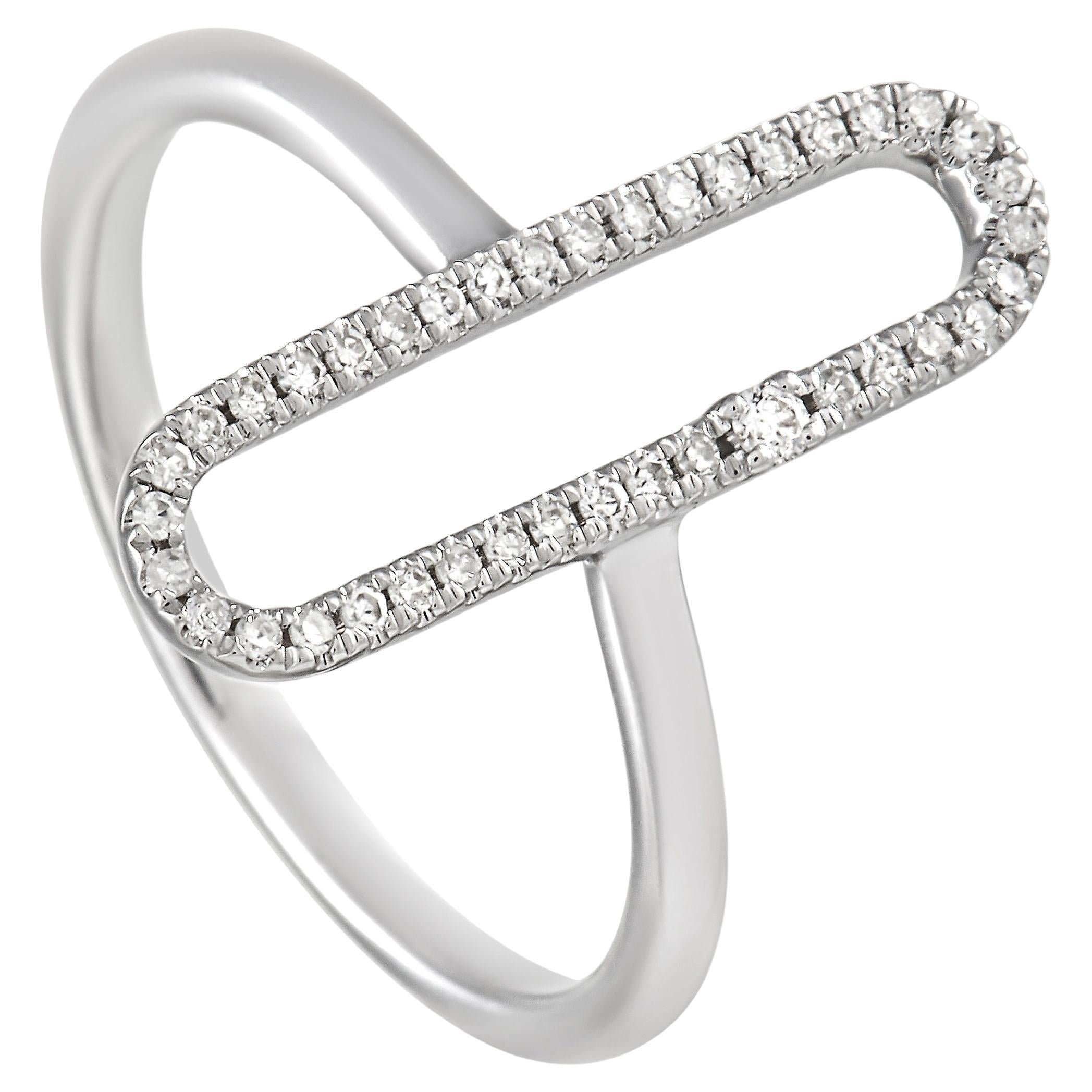 LB Exclusive Bague en or blanc 14 carats avec diamants 0,15 carat