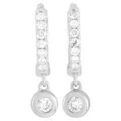 Lb Exclusive 14k White Gold 0.15 Carat Diamond Drop Earrings
