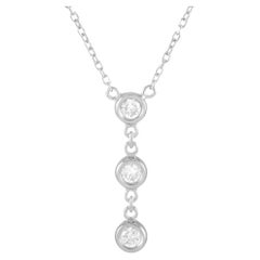 Lb Exclusive 14k White Gold 0.15 Carat Diamond Necklace