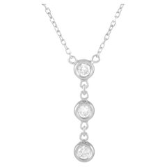 LB Exclusive Collier en or blanc 14 carats avec diamants 0,15 carat