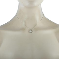 LB Exklusive 14K Weißgold-Halskette mit 0,15 Karat Diamant-Anhänger