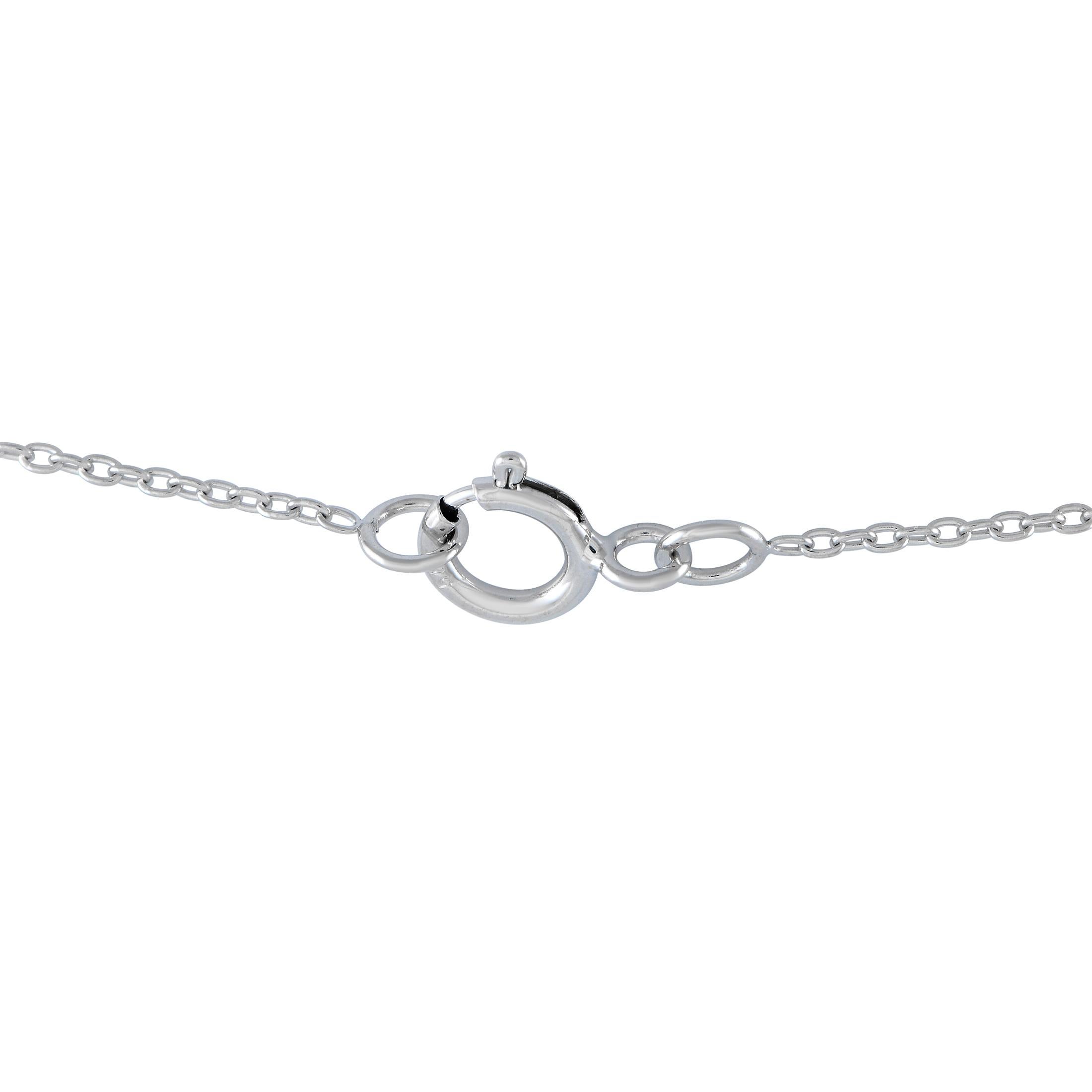 Round Cut LB Exclusive 14K White Gold 0.15ct Diamond Pendant Necklace NK4-14783WSA For Sale
