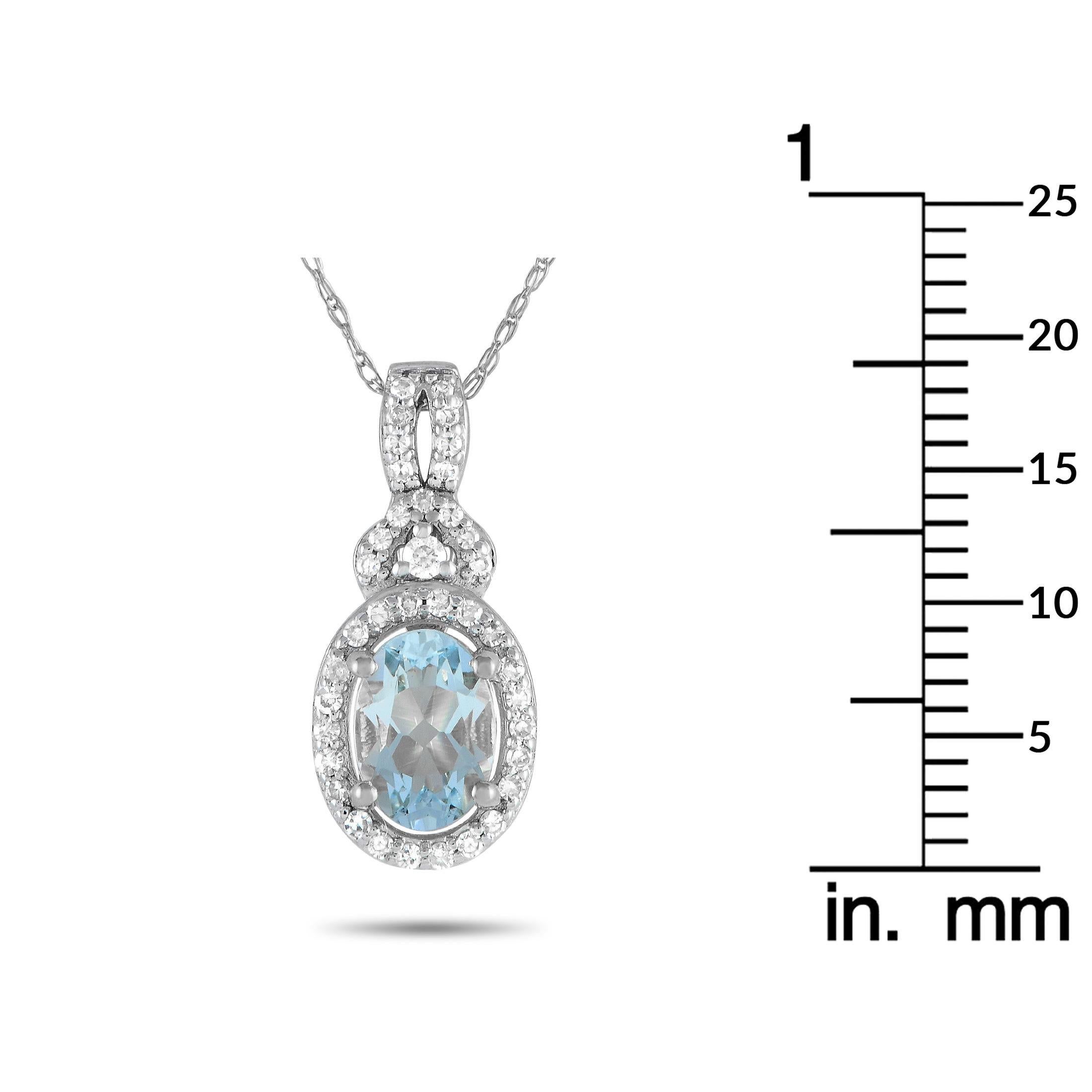 LB Exclusive 14K White Gold 0.15ct Diamond Pendant Necklace PD4-15738WAQ In New Condition For Sale In Southampton, PA