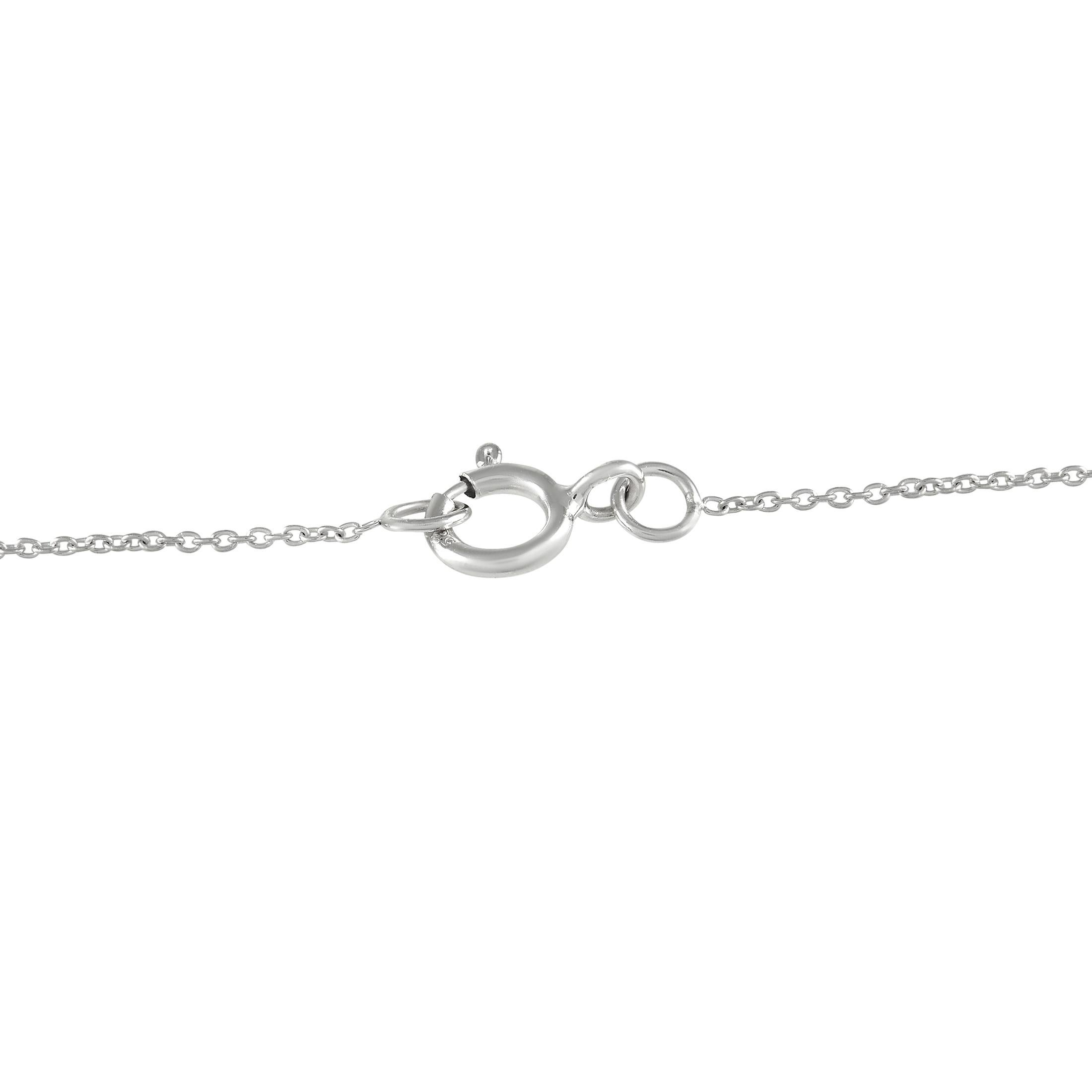 Taille ronde LB Exclusive Collier en or blanc 14 carats avec diamants 0,16 carat