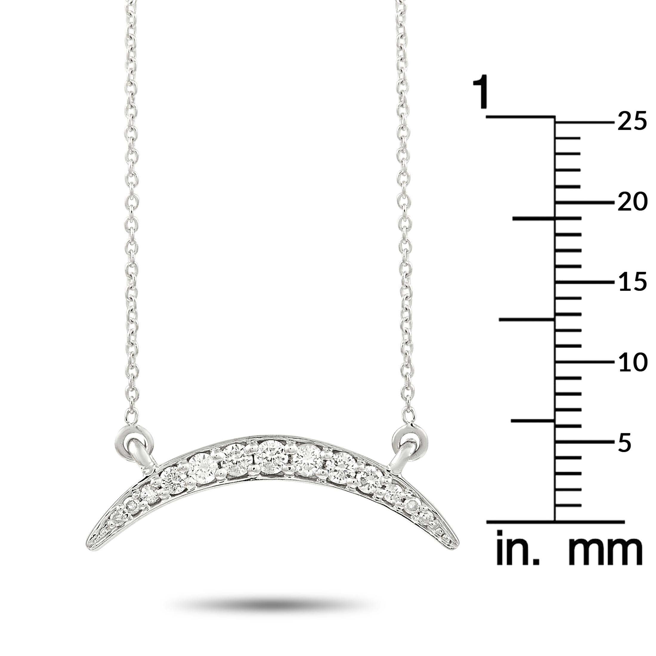 LB Exclusive 14K White Gold 0.16 Ct Diamond Necklace In New Condition For Sale In Southampton, PA