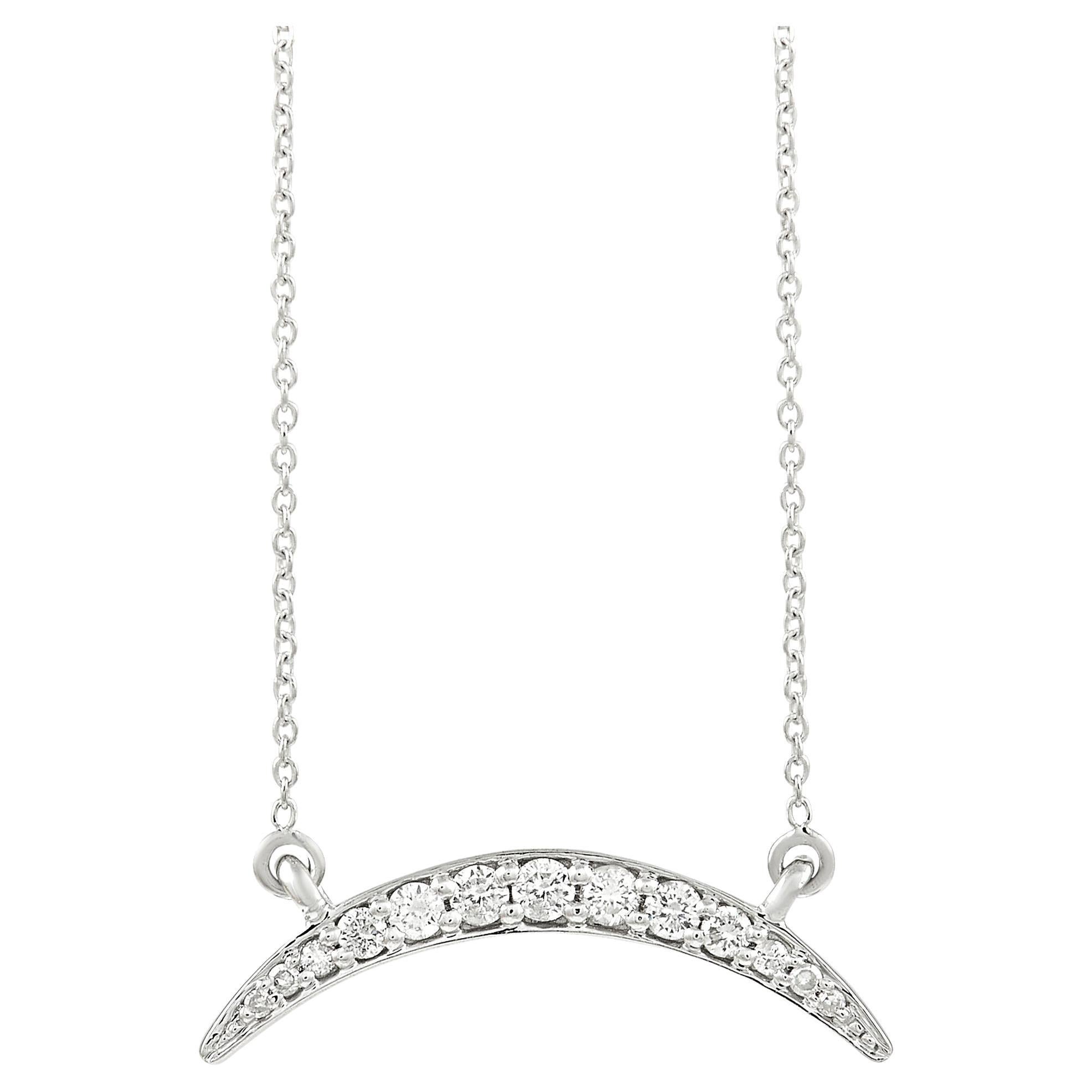 LB Exclusive Collier en or blanc 14 carats avec diamants 0,16 carat