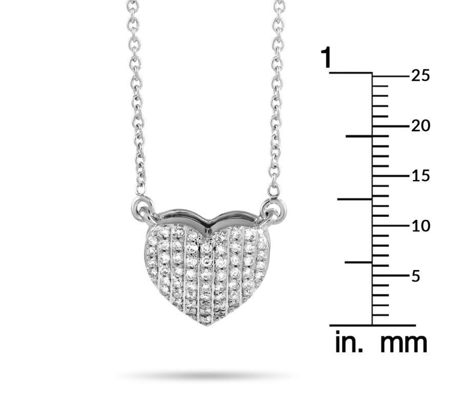 LB Exclusive 14K White Gold 0.16ct Diamond Pendant Necklace In New Condition For Sale In Southampton, PA