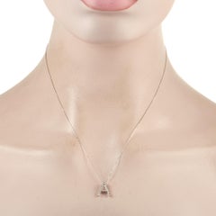 LB Exklusive 14 Karat Weißgold 0,17 Karat Diamant A Initial Halskette