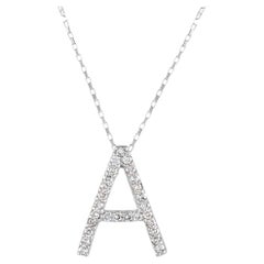 LB Exklusive 14 Karat Weißgold 0,17 Karat Diamant A Initial Halskette