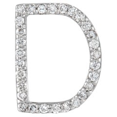 LB Exclusive 14K White Gold 0.17 Ct Diamond "D" Initial Pendant