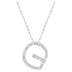 LB Exclusive 14K White Gold 0.17 Ct Diamond “G” Initial Necklace