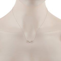 LB Exclusive 14K White Gold 0.17 Ct Diamond Infinity Pendant Necklace