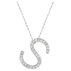 LB Exclusive 14K White Gold 0.17 Ct Diamond “S” Initial Necklace