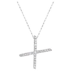 LB Exclusive 14K White Gold 0.17 Ct Diamond “X” Initial Necklace