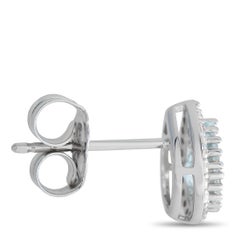 LB Exclusive 14K Weißgold 0,17ct Diamant & Aquamarin Ohrringe ER4-15272WQA
