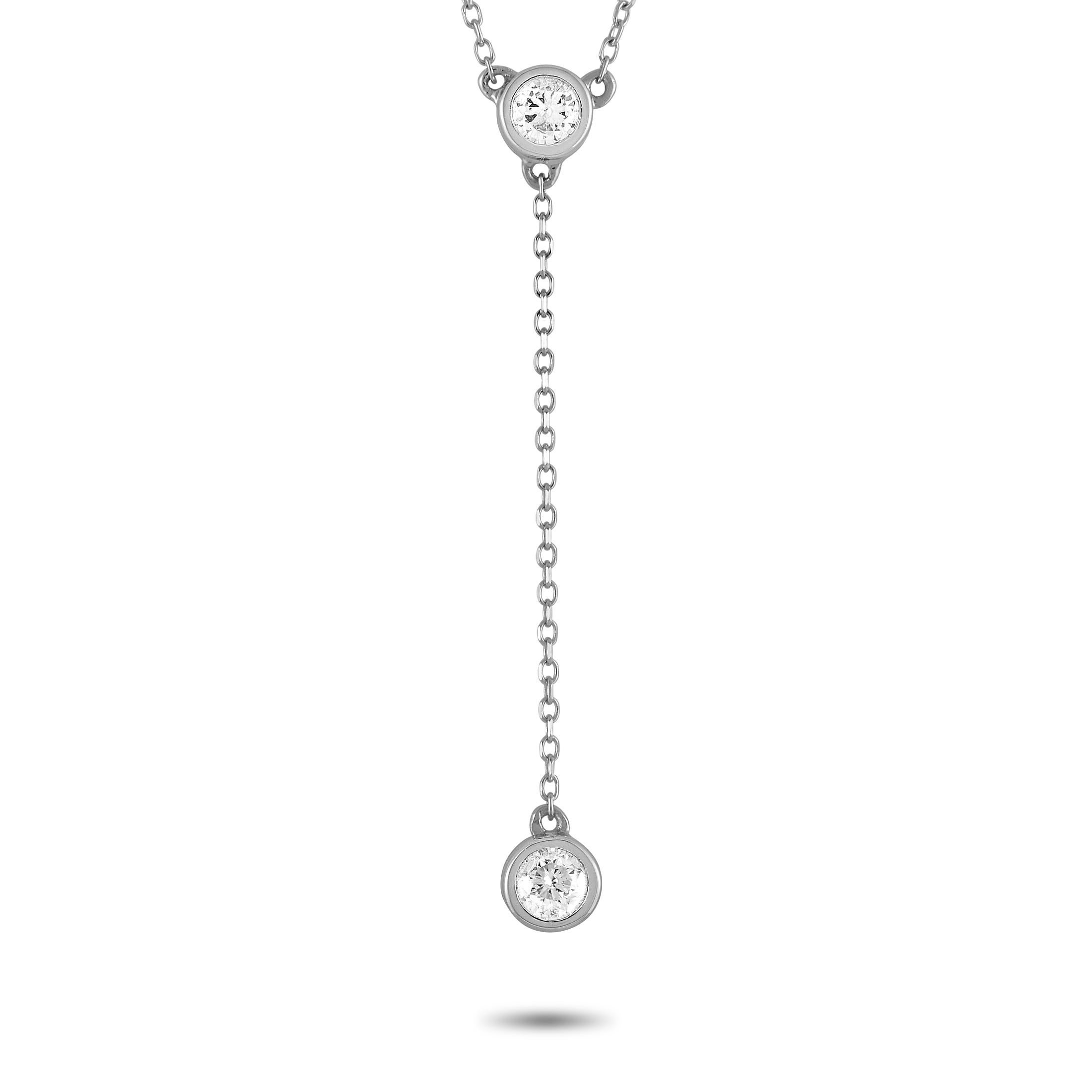 Lb Exclusive 14k White Gold 0.20 Carat Diamond Necklace In New Condition For Sale In Southampton, PA